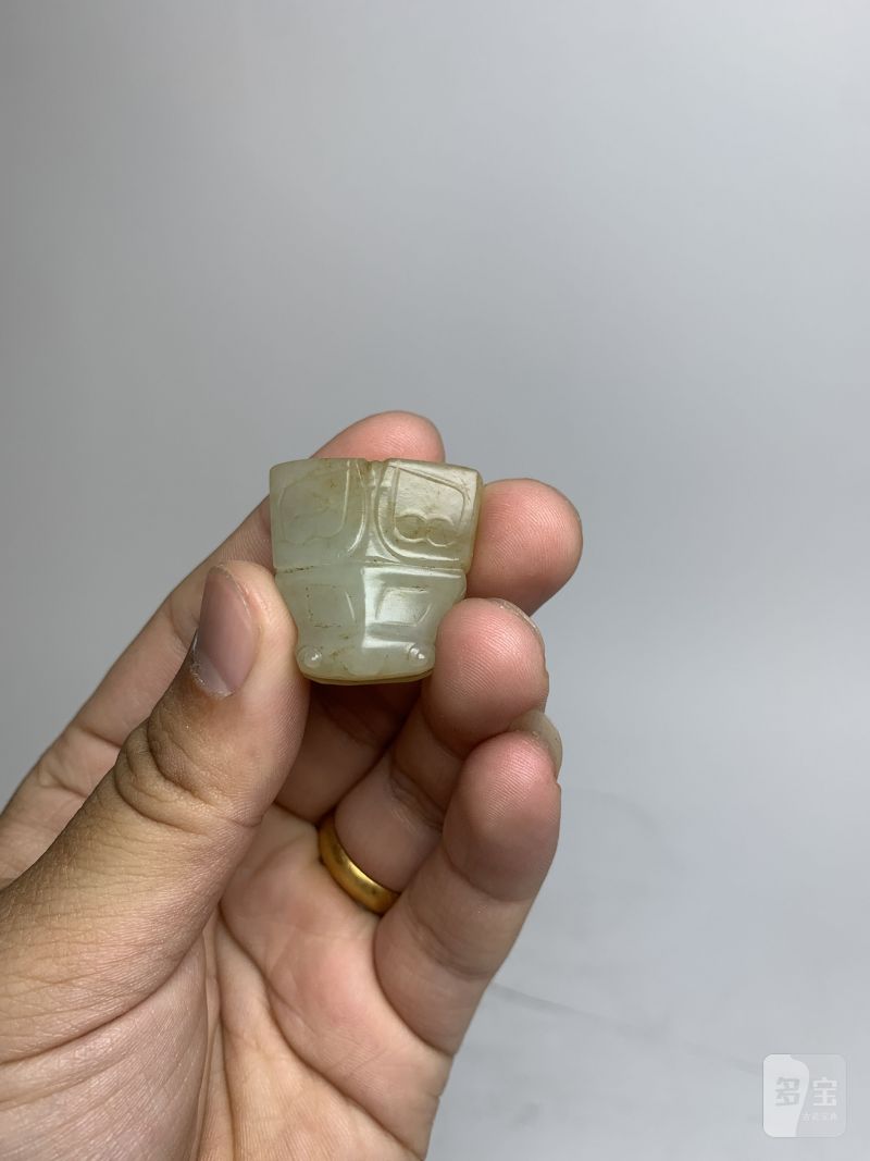 明 白玉兽面形珮 - 图4